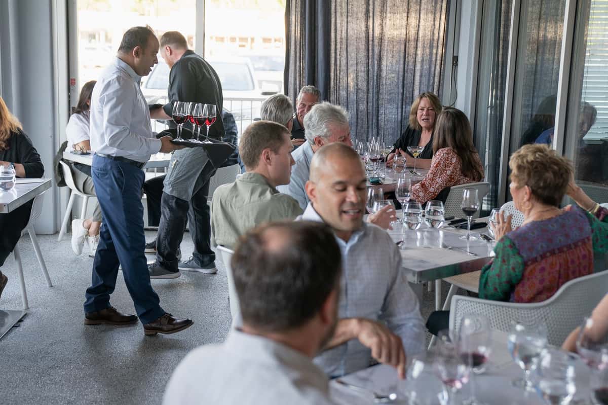 The dining room during the Ceretto wine dinner at 360 Bistro Nashville