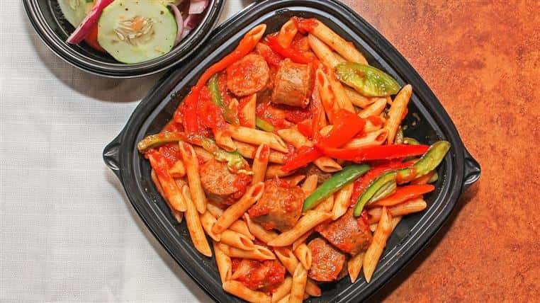 penne pasta with sausage and peppers