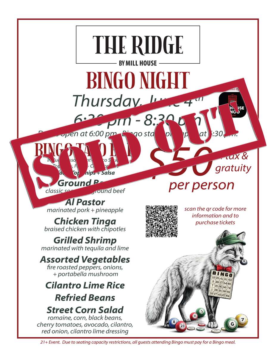 Sold out bingo flyer