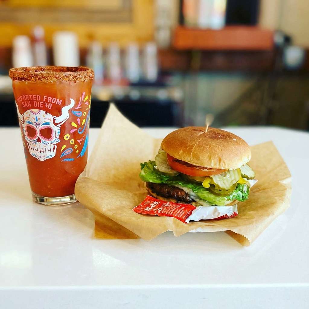 Burger and a drink