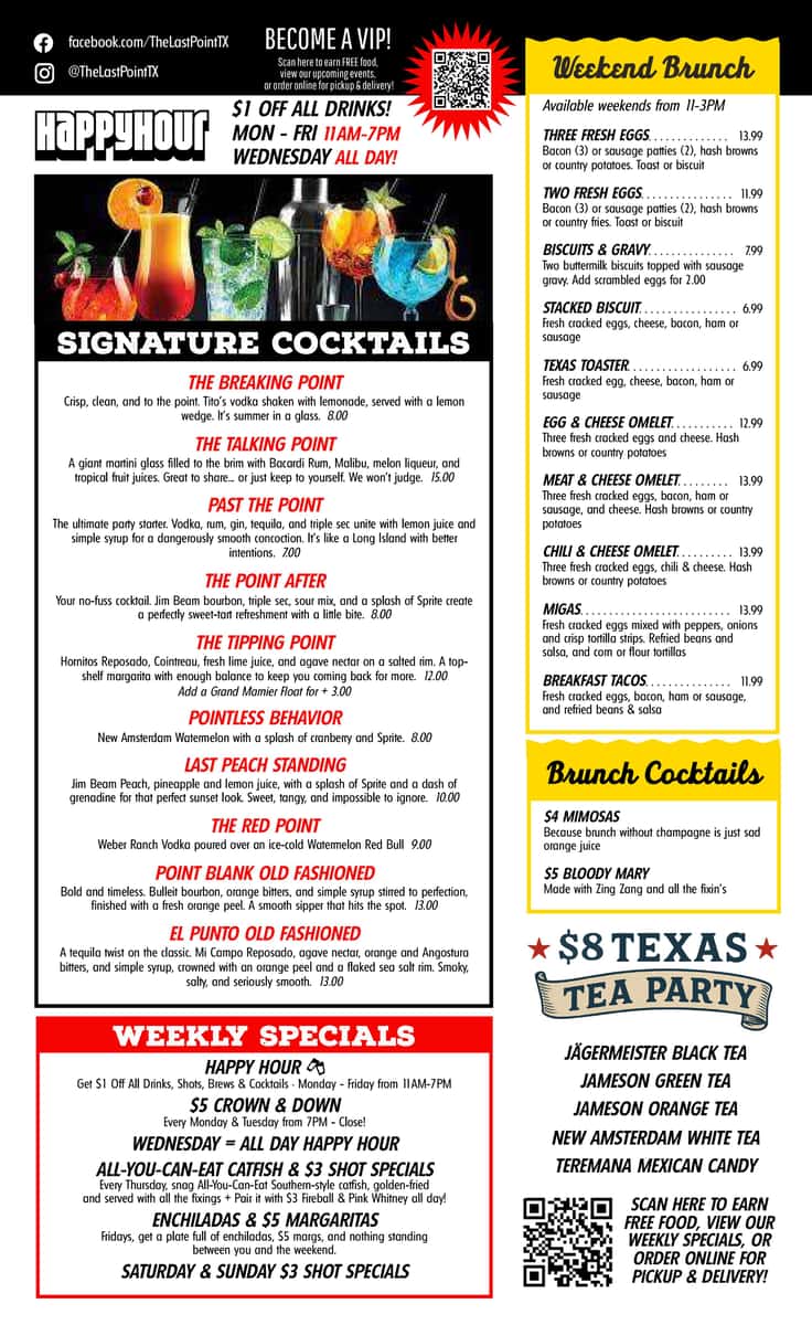 drinks menu