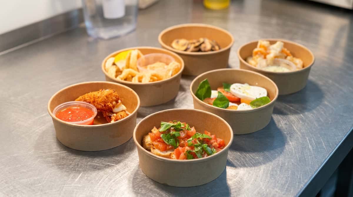 Selection of freshly prepared Italian takeaway dishes and sauces from Ciao Bella in Westhill