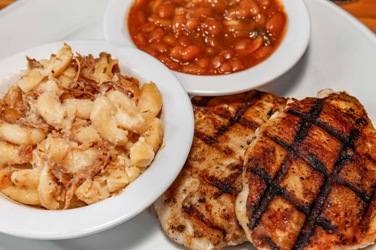 Chicken With Baked Beans And Captain Mac
