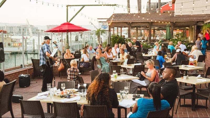 People dining on the patio