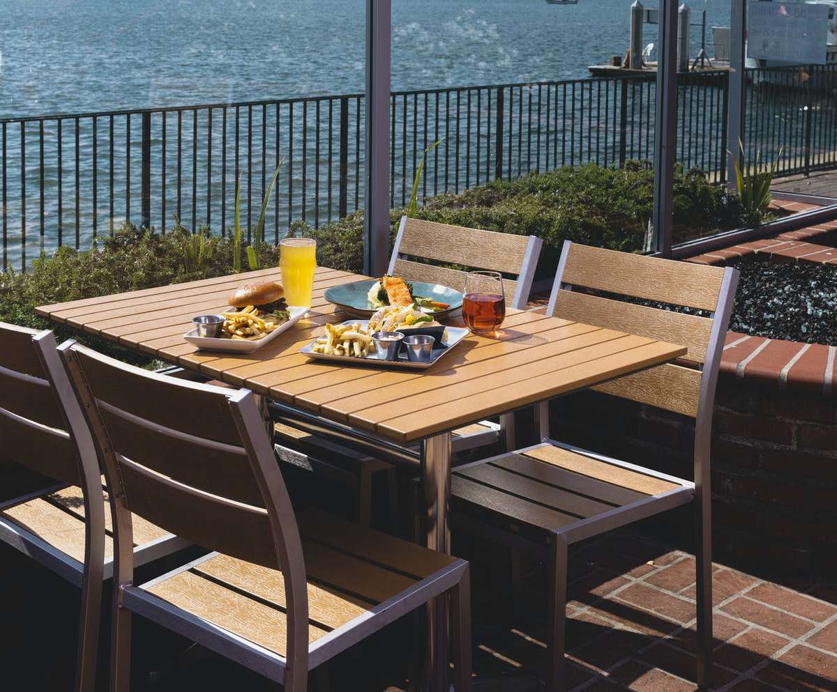 Outdoor table and chairs on patio