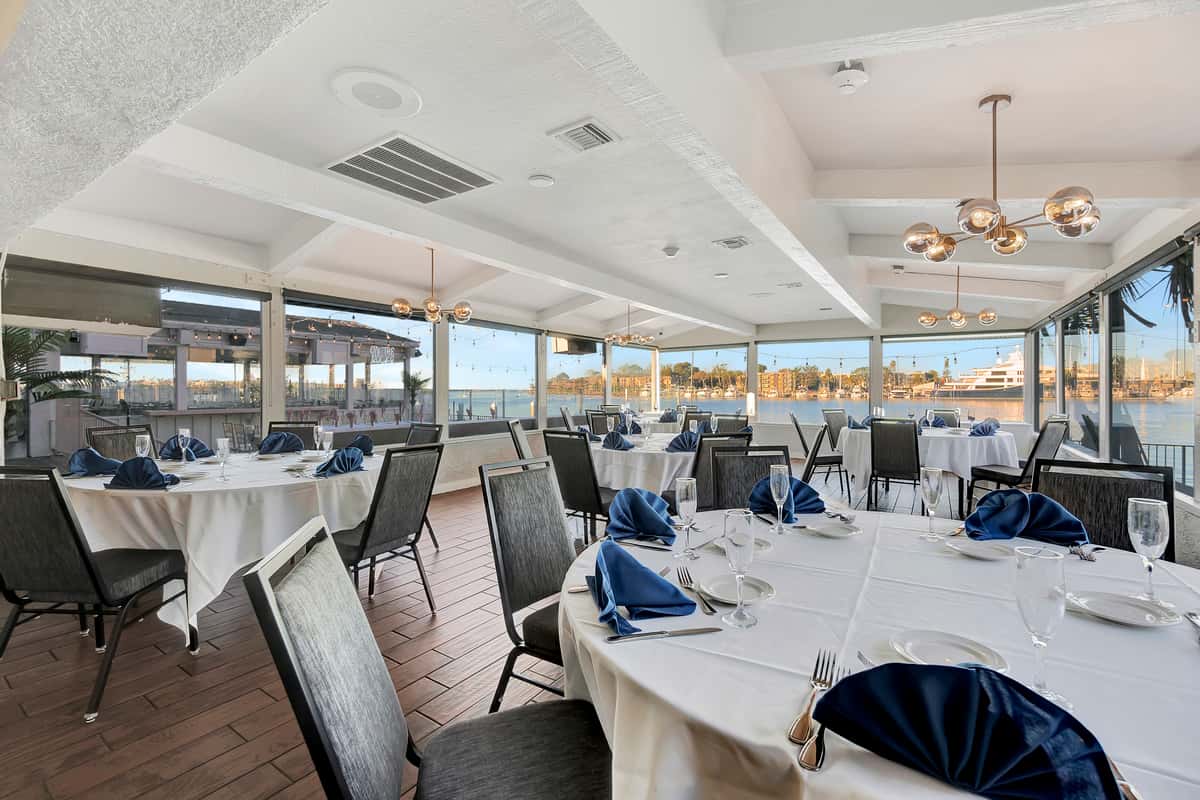 special event room with view of marina del rey marina from Whiskey Red's