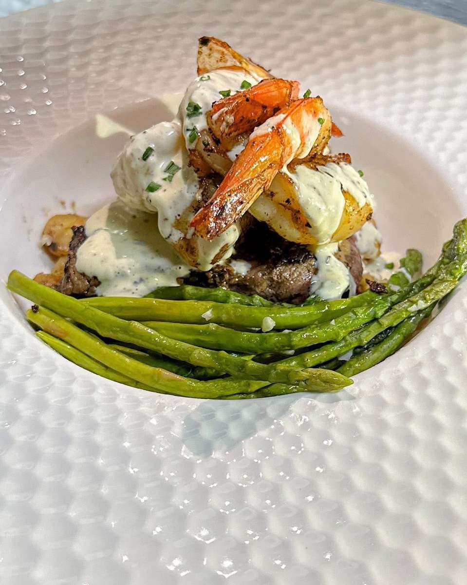 Steak & Shrimp with Asparagus