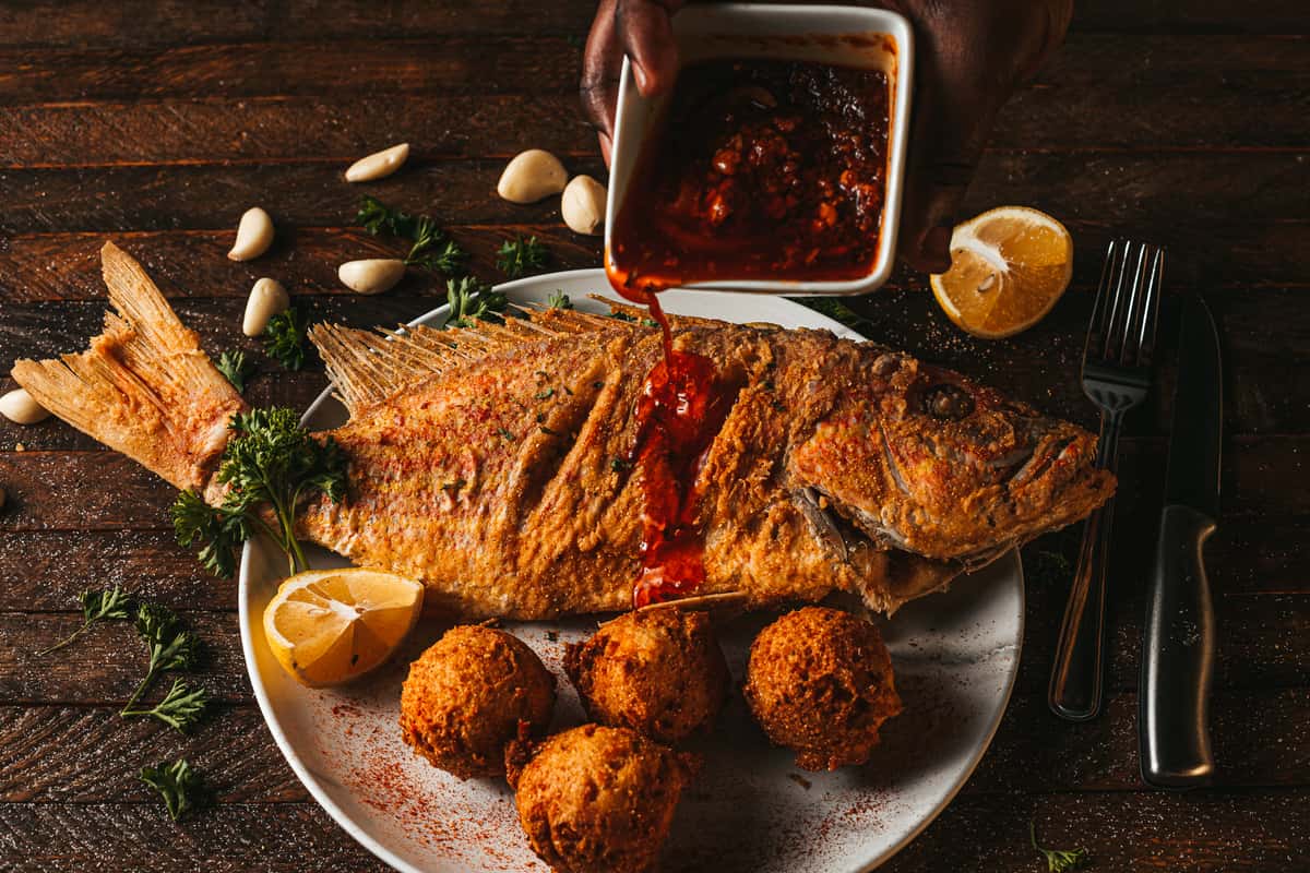 deep fried red snapper