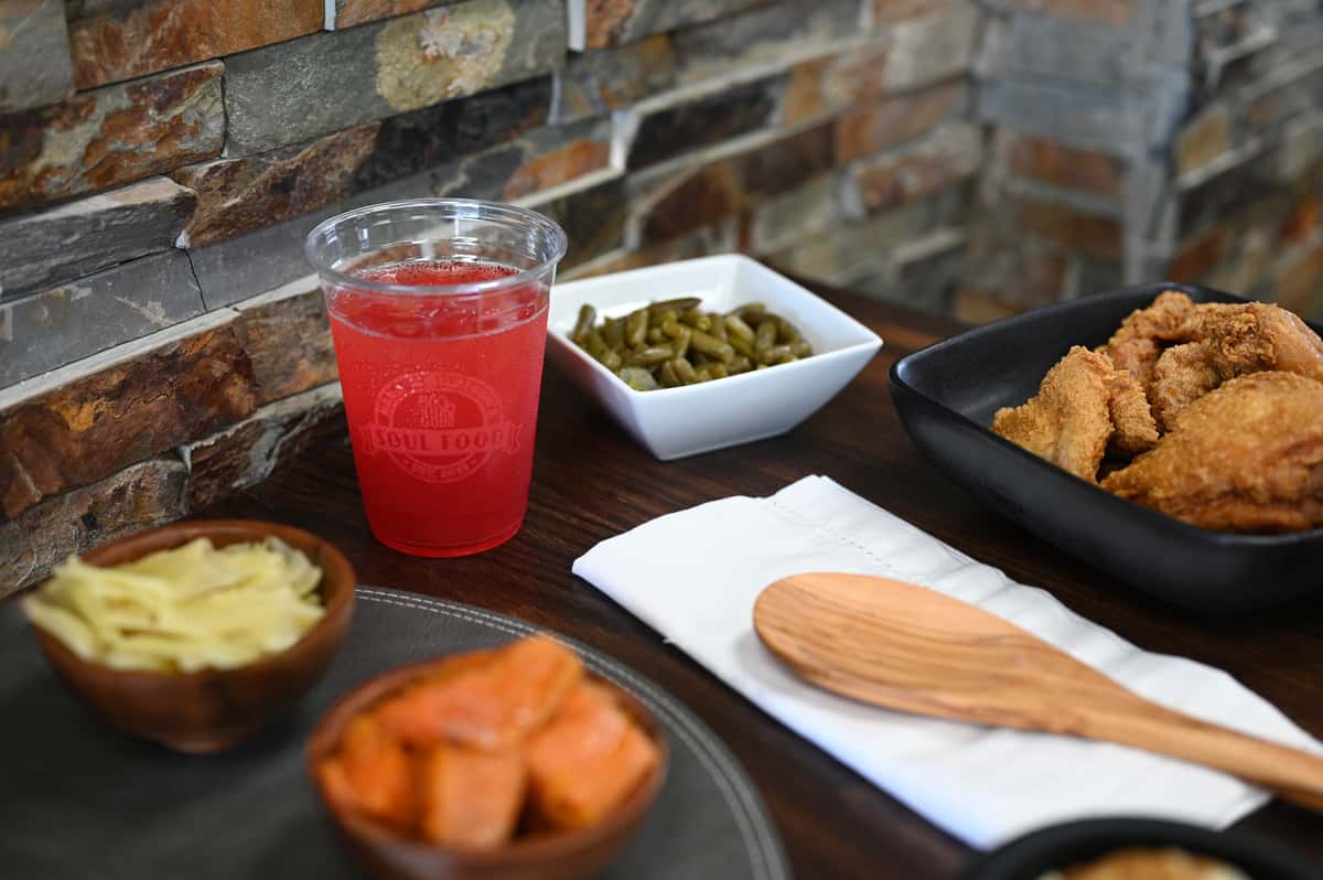 spread of menu items