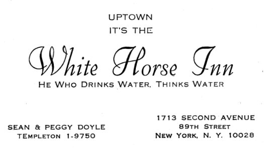 White Horse Inn advertisement