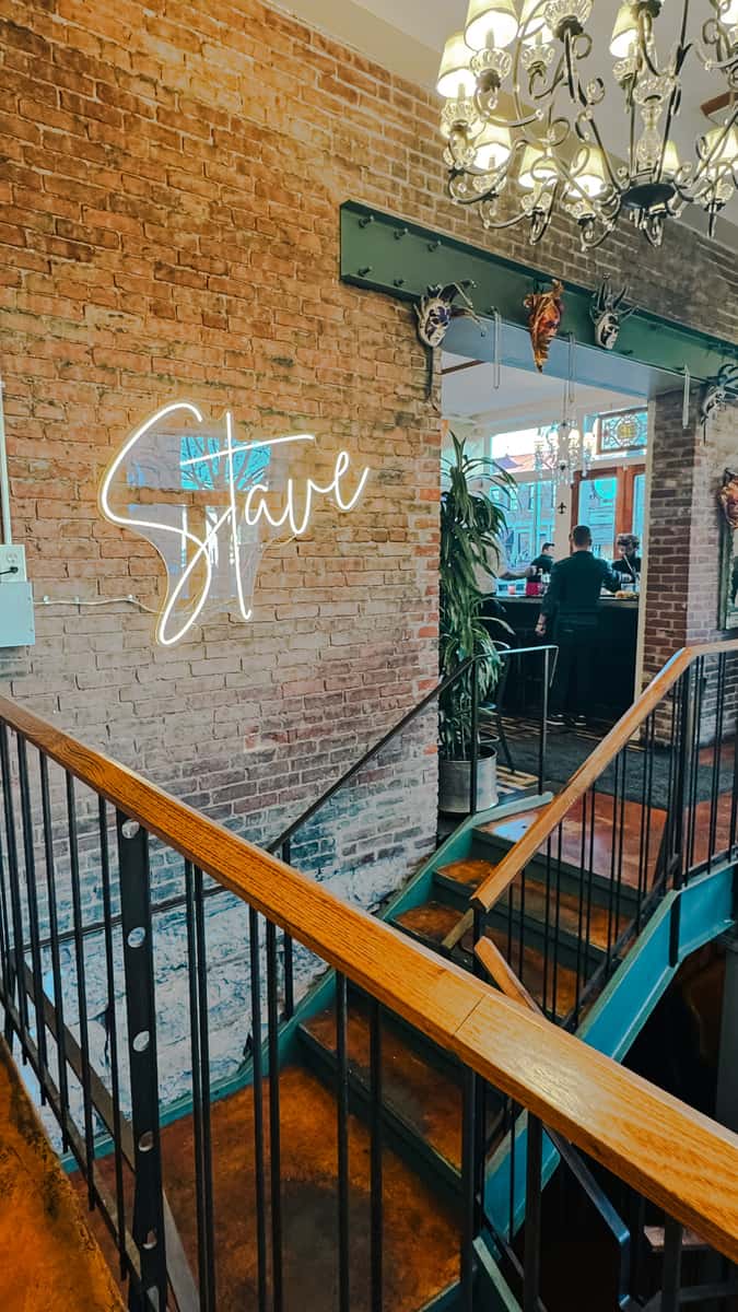 The Stave neon sign at Lou Lou on Market