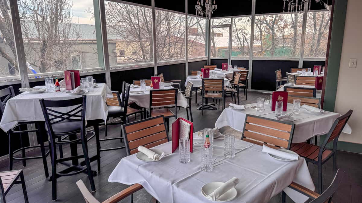 Balcony private dining setup at Lou Lou on Market