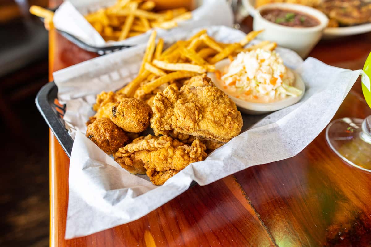 fish & chips with slaw