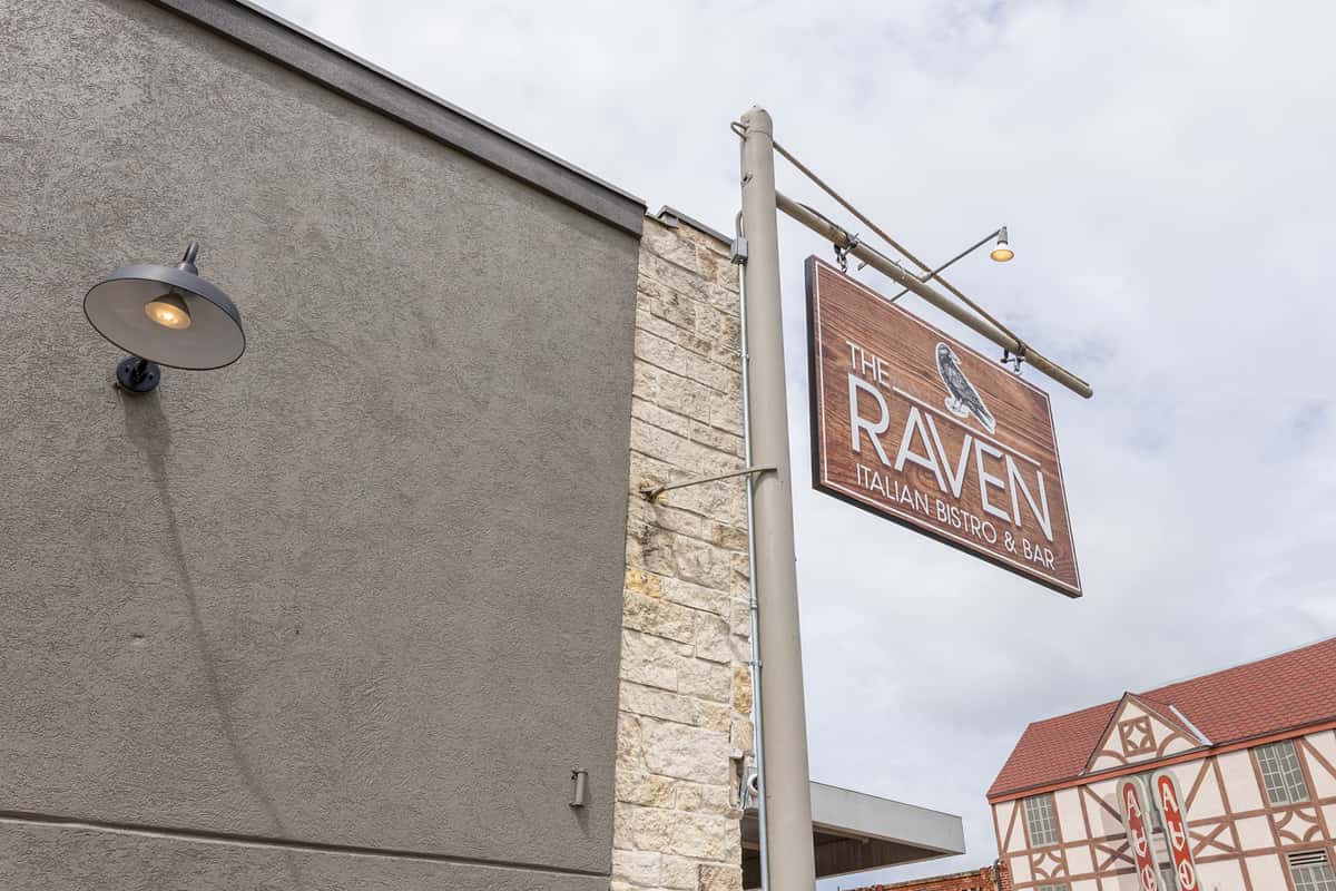 Exterior signage of restaurant name
