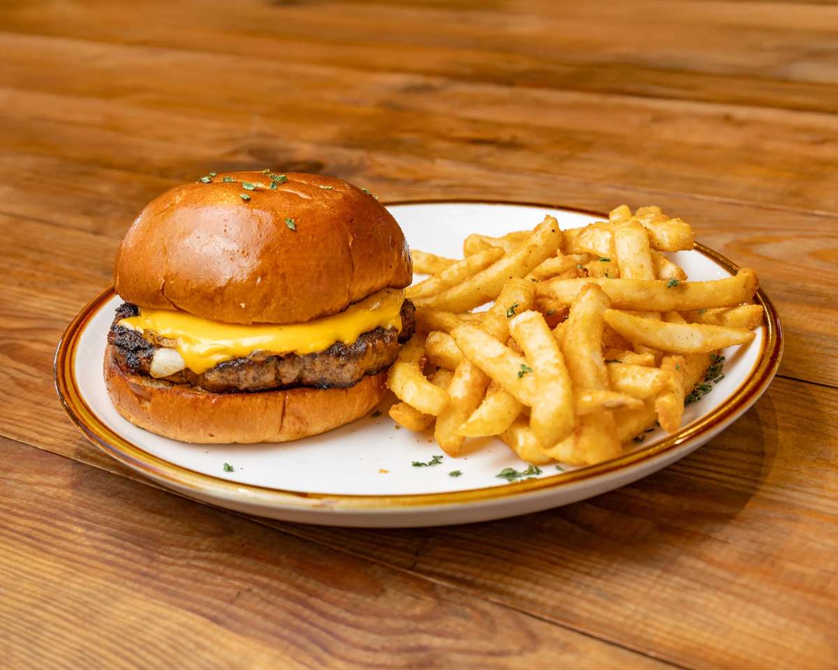 Burger and fries
