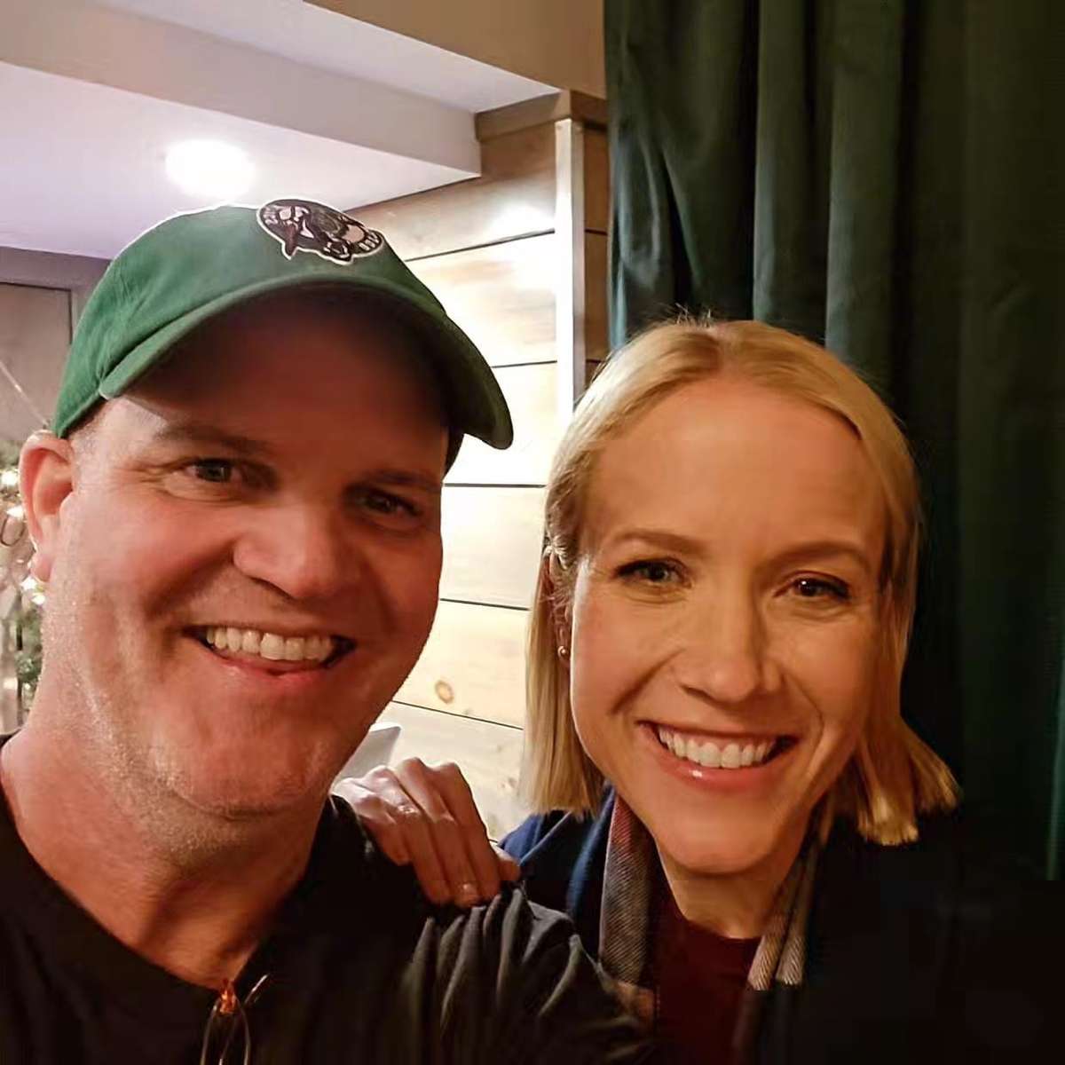 Owner, Gary Hobert and Jessy Schram, actress in Mystic Christmas