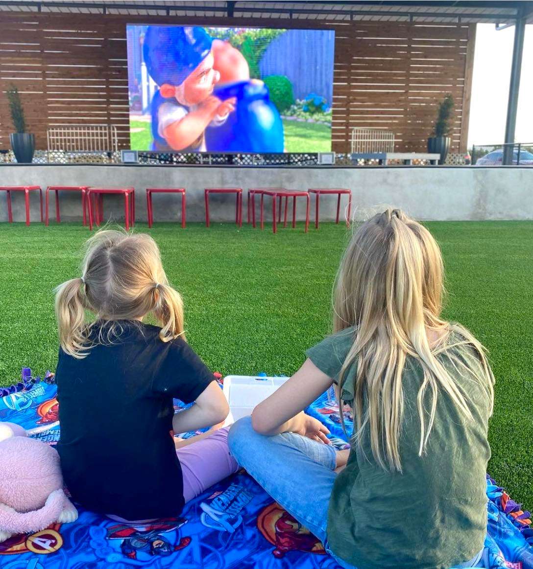 girls watching movie