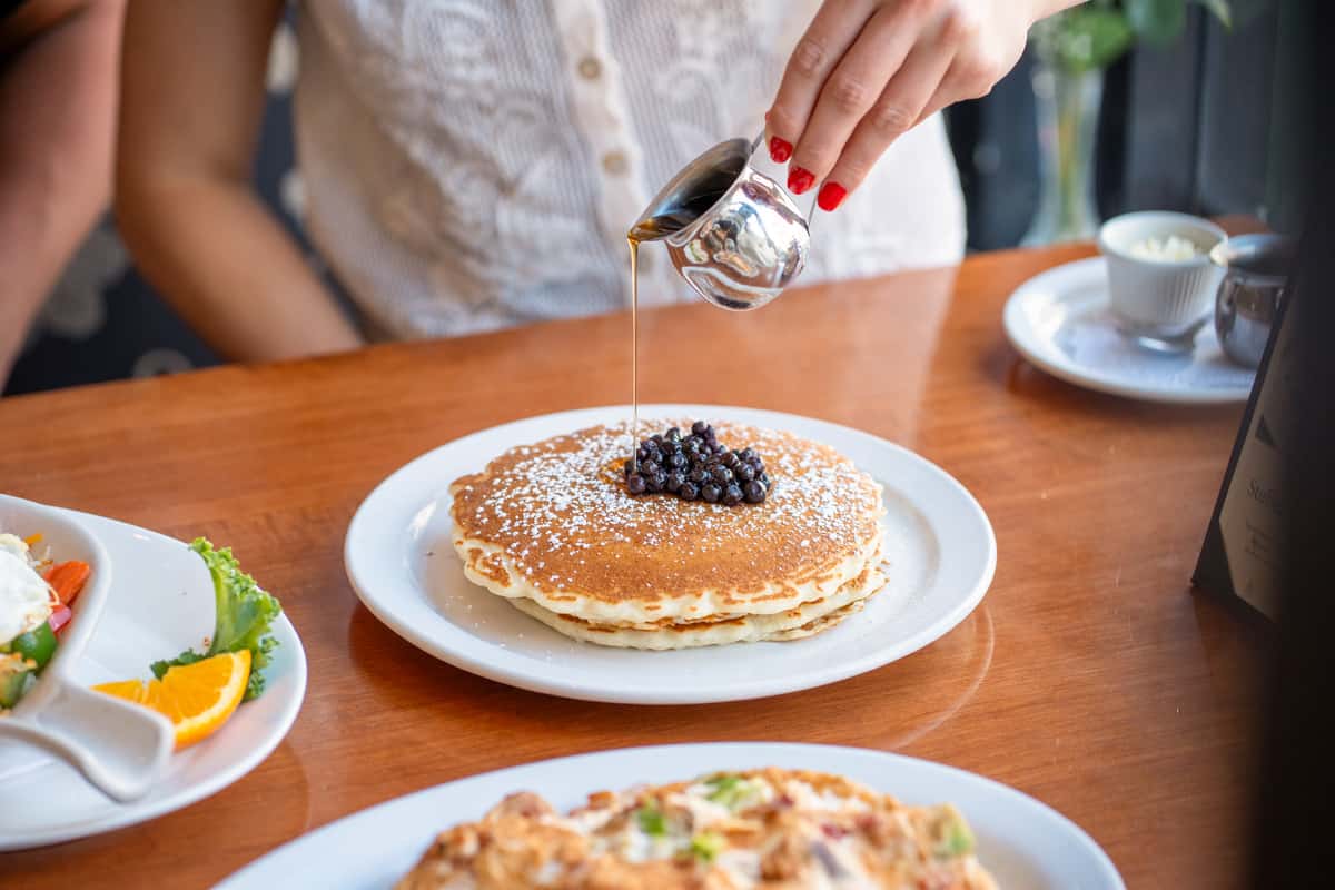 fresh blueberry pancakes