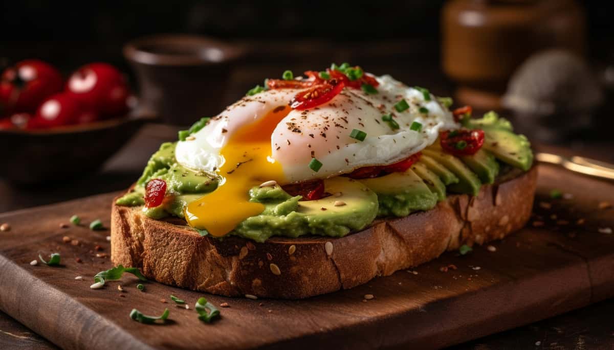 toasted ciabatta with grilled meat avocado
