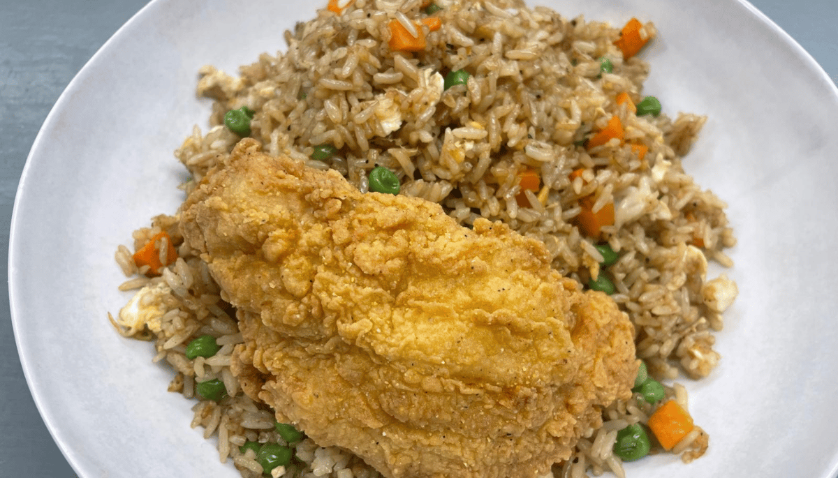 Fried Catfish and Vegetable Fried Rice