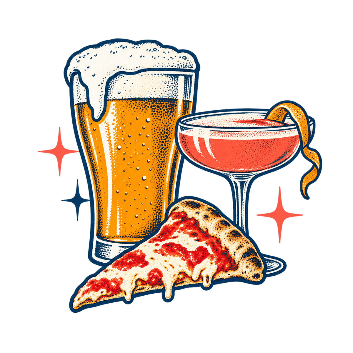 Craft beers, cocktails, and neighborhood atmosphere.