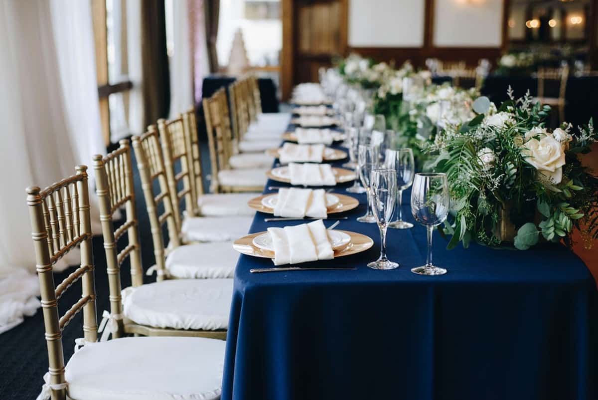 long table set for special event