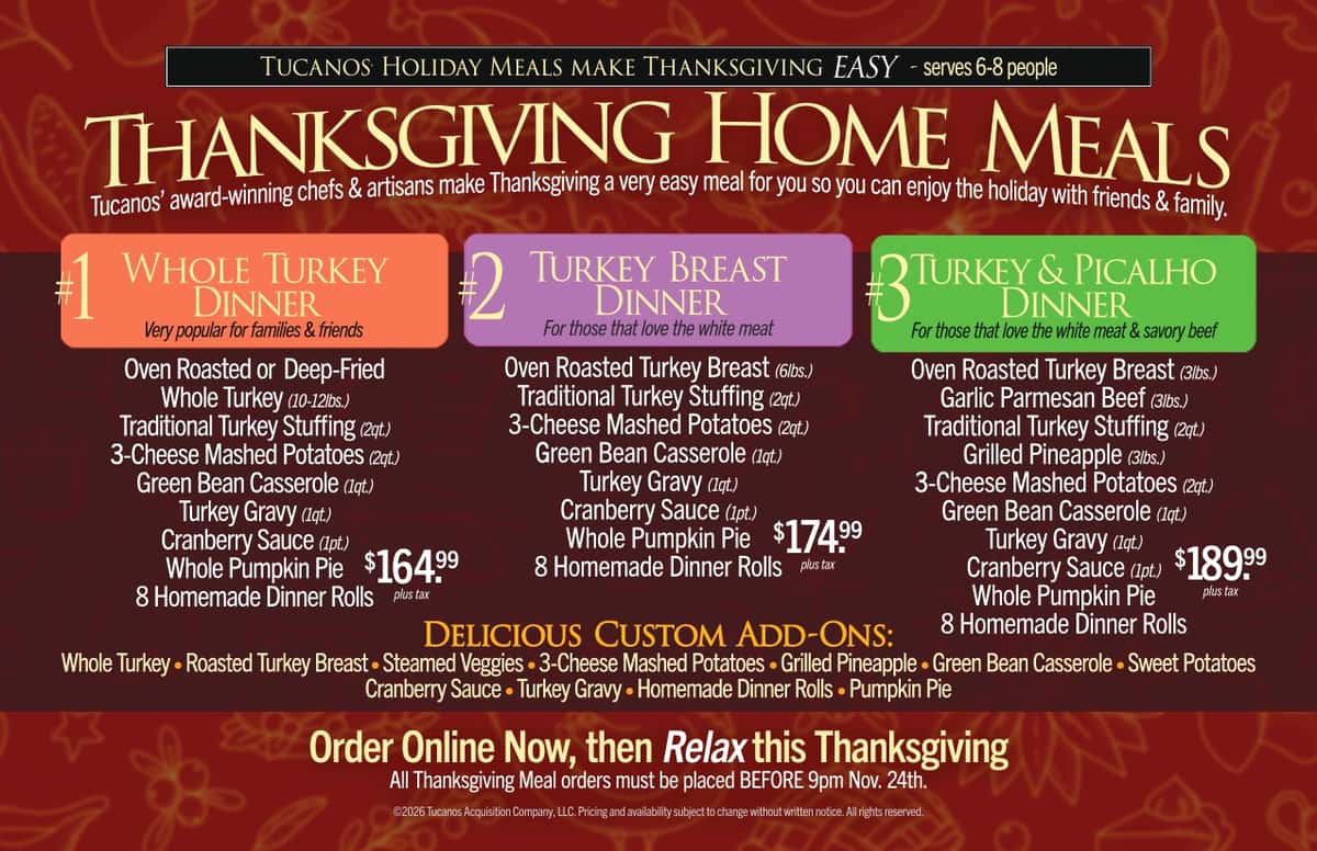 Thanksgiving to go flyer