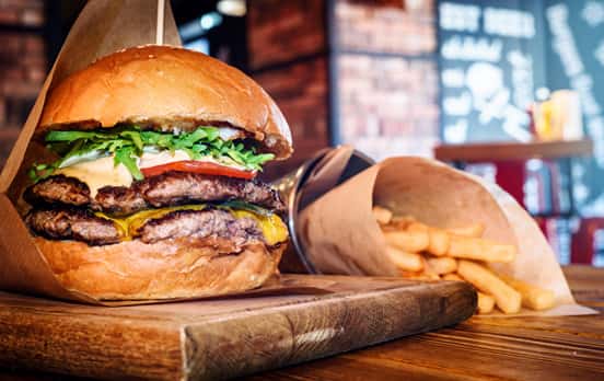 burger and fries