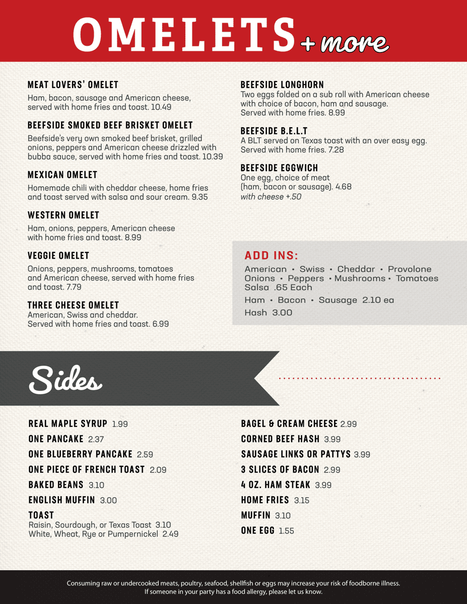 Breakfast menu page 2