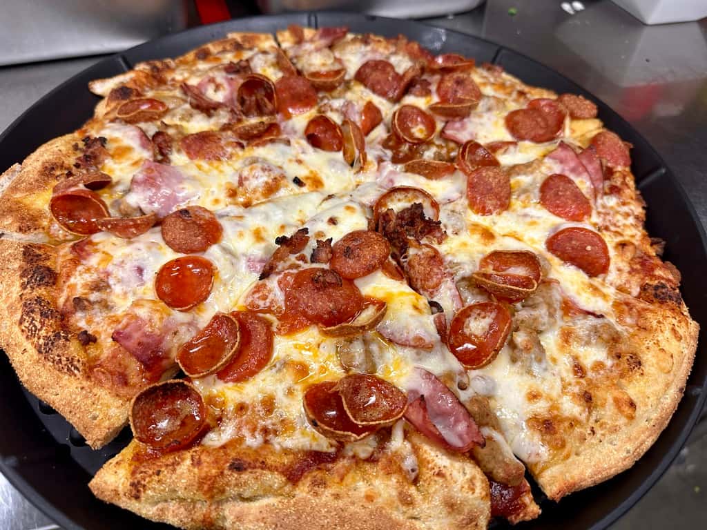 Meat Lovers Pizza Copps Pizza Company Family Style Restaurant
