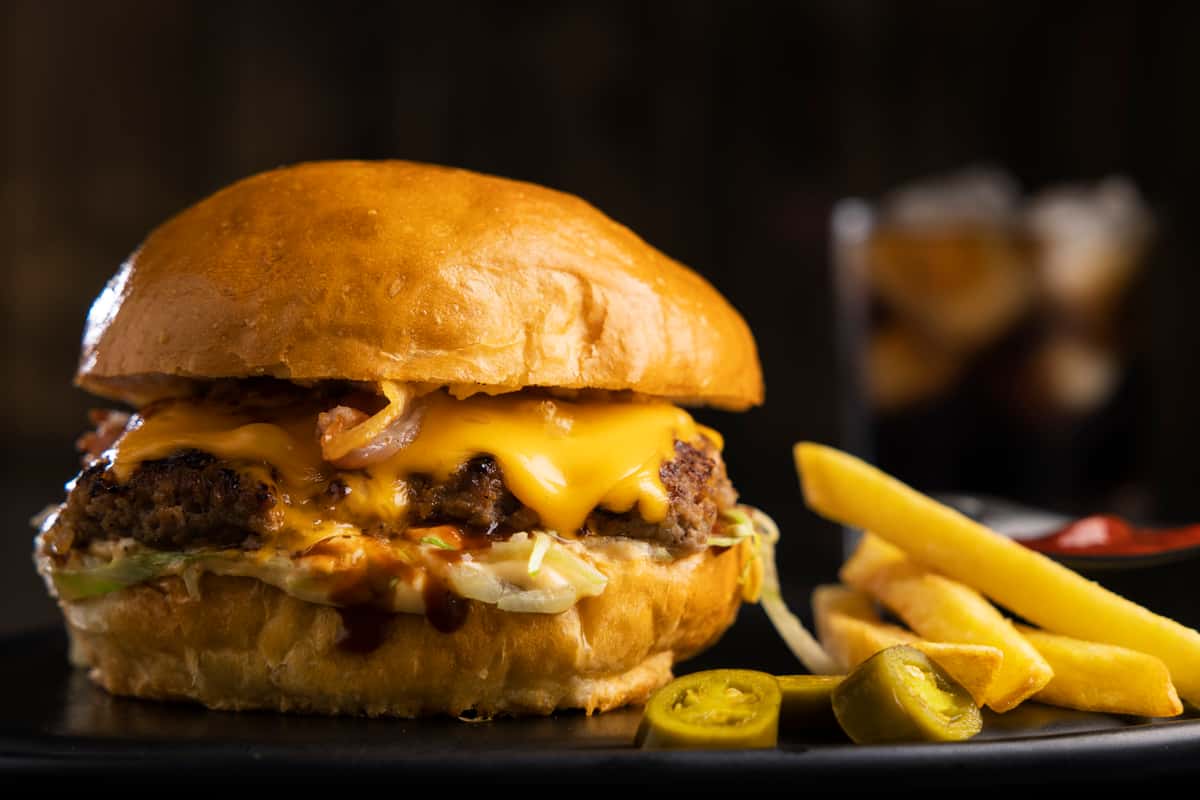 Burger and fries