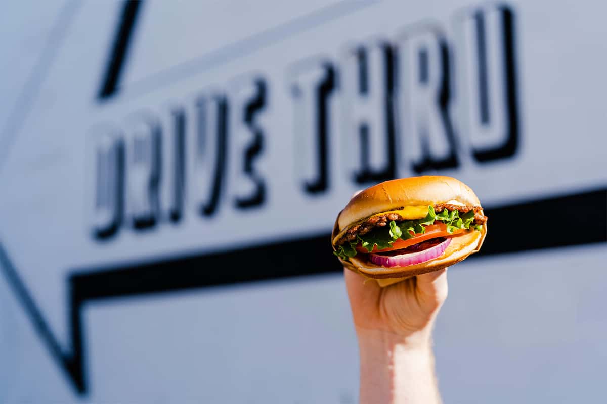 Graze burger outside of drive thru sign