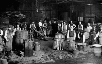 old black and white image of gathering