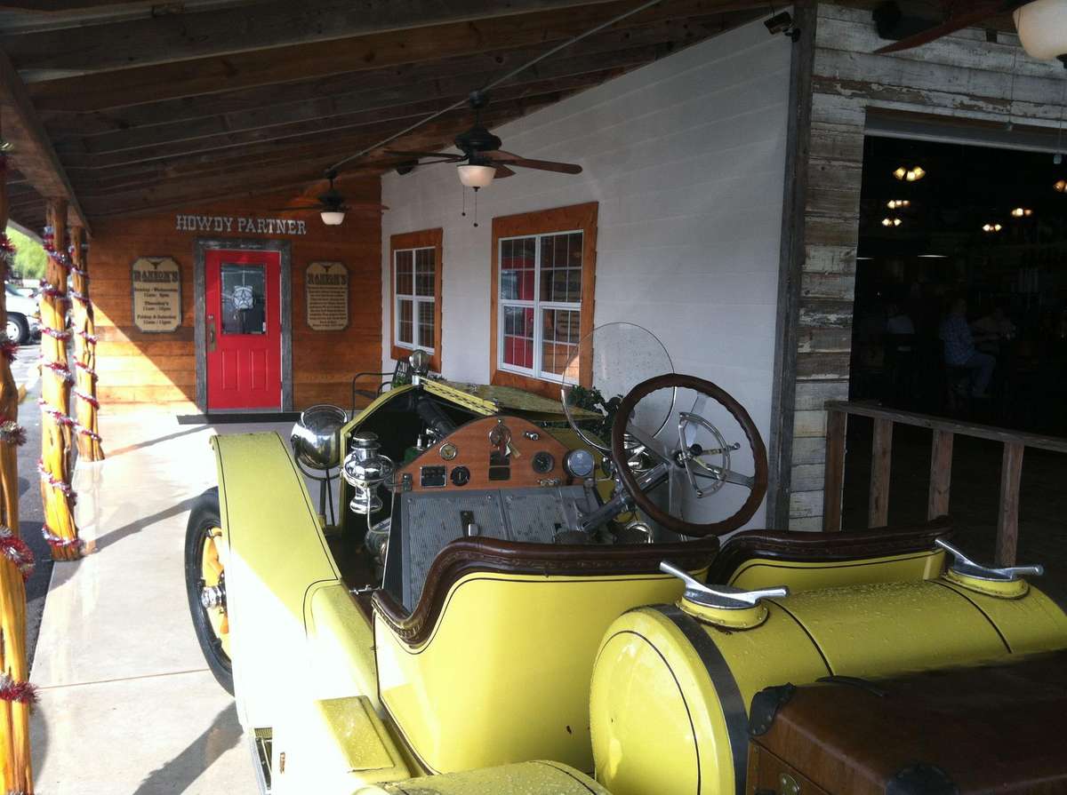 Old classic vintage yellow car