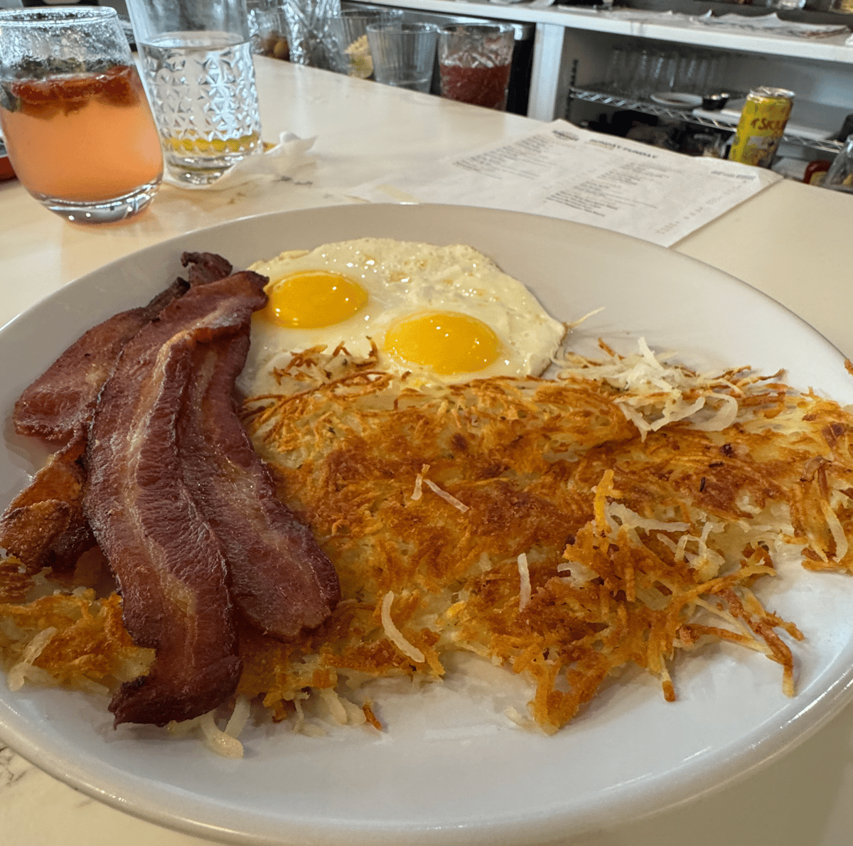 Sunnyside Eggs Hash Bacon