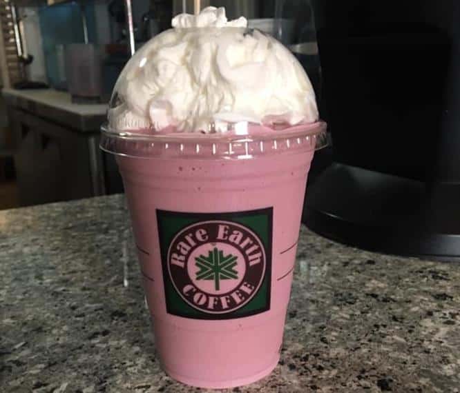 fruit smoothie with whipped cream
