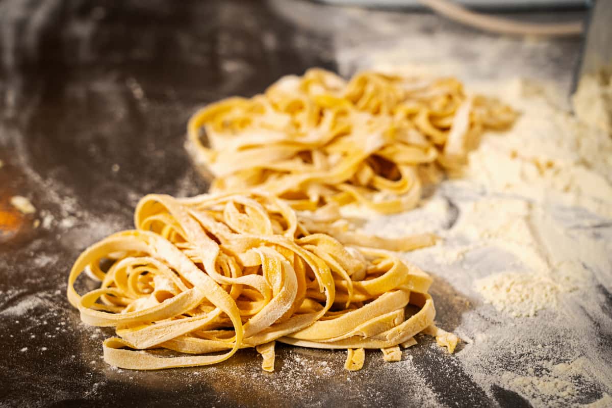 swirls of pasta