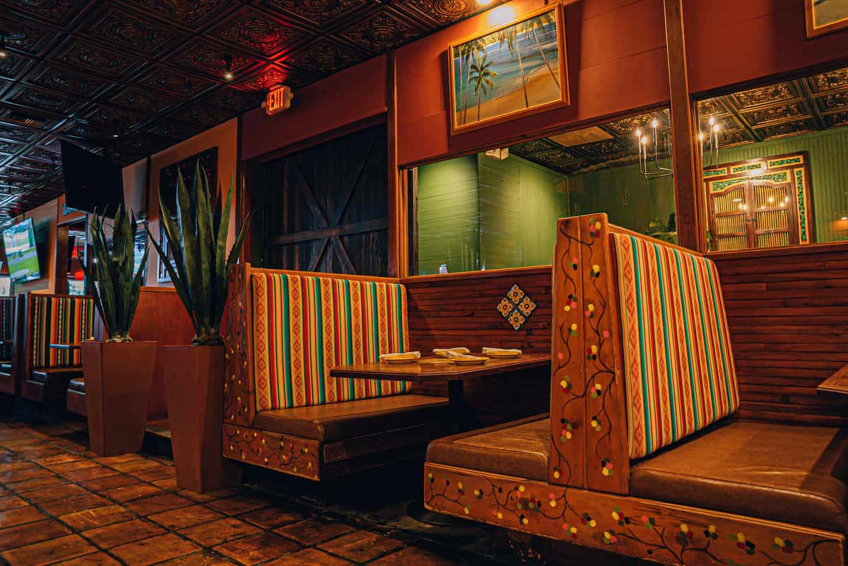 Carlos and Pepe's Colorful Dining Booths