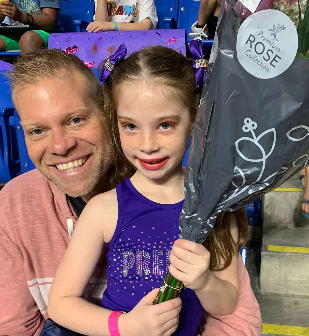 Olivia with her dad