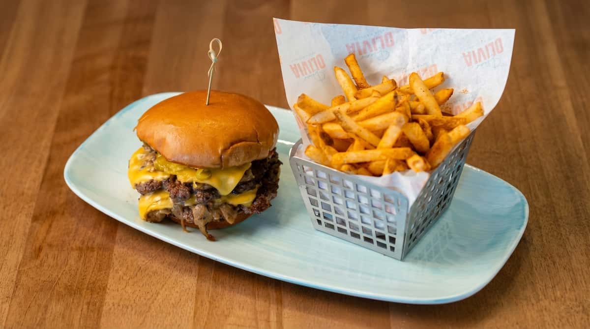 Cheeseburger and fries