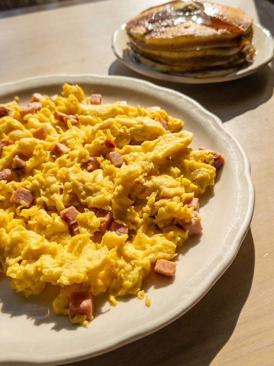 Minced ham and eggs