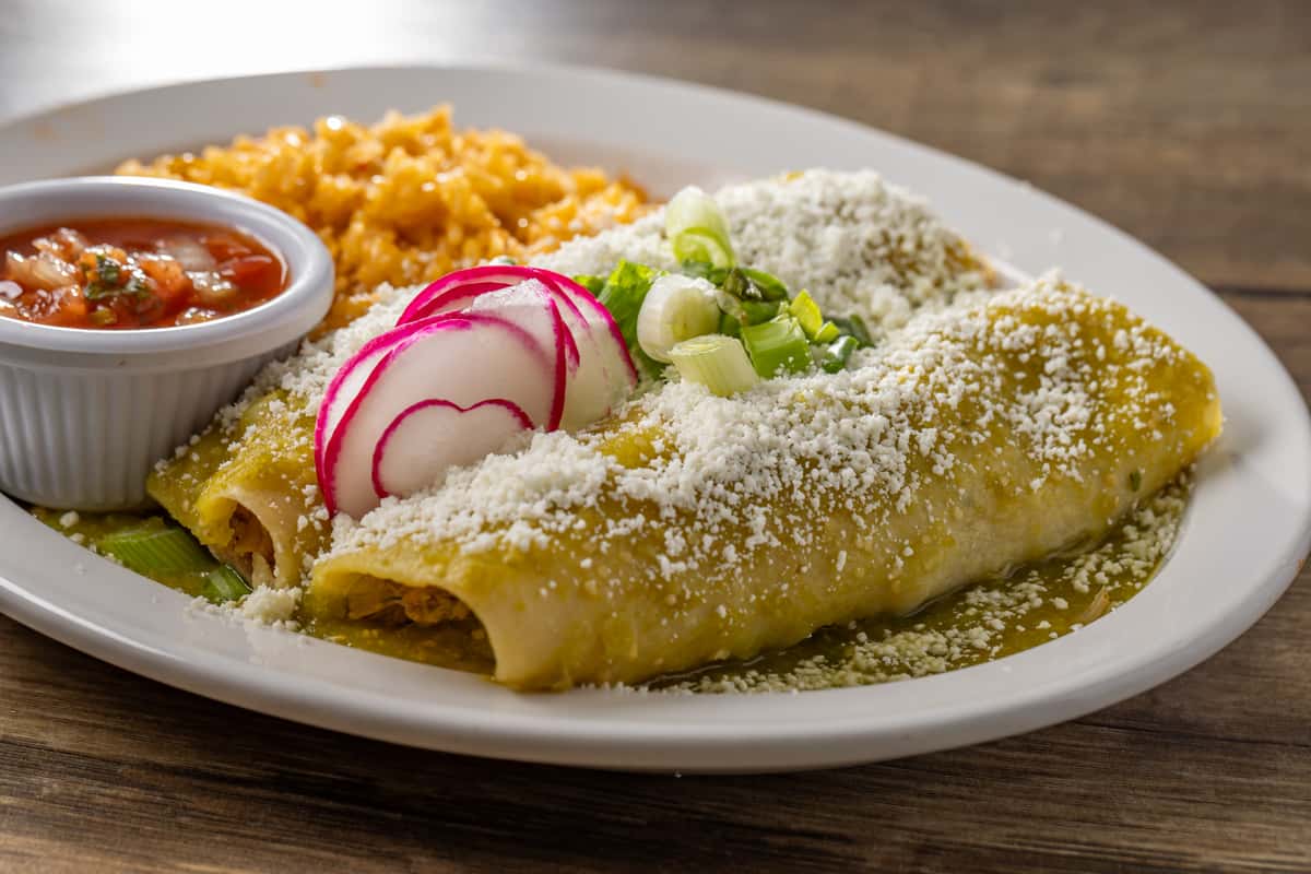 Chicken Verde Enchiladas Coyote Grill Laguna Beach Mexican
