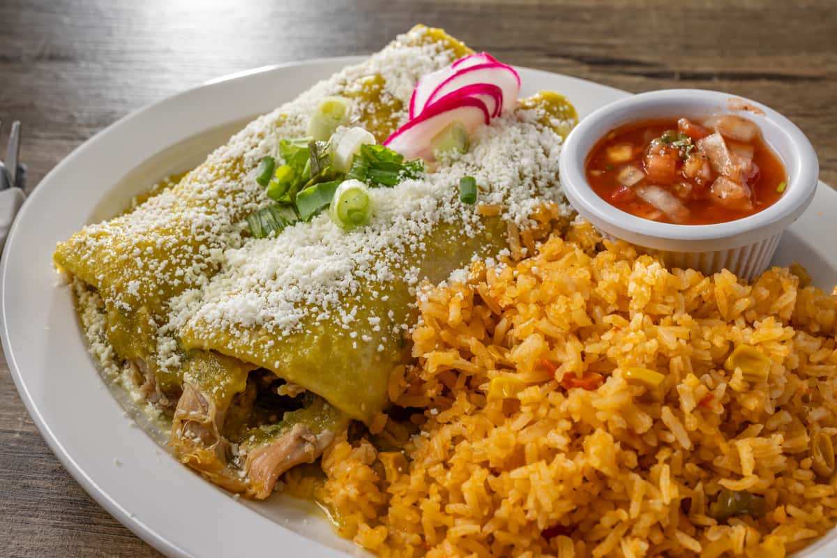 Verde Chicken Enchiladas
