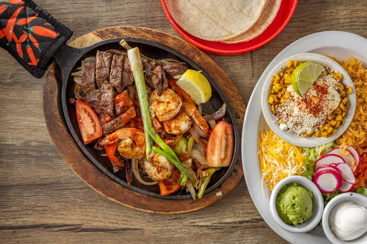 Steak Shrimp Fajitas