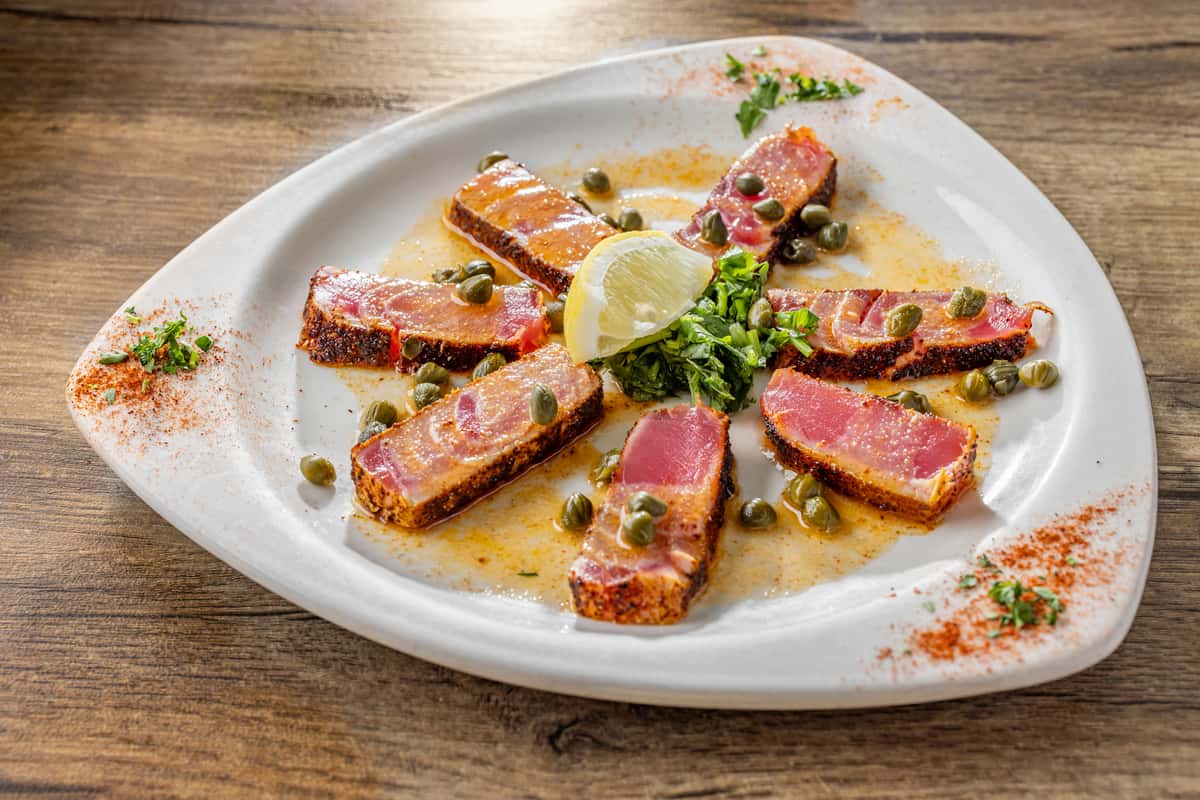 Ahi Carpaccio Coyote Grill Laguna Beach Mexican Restaurant