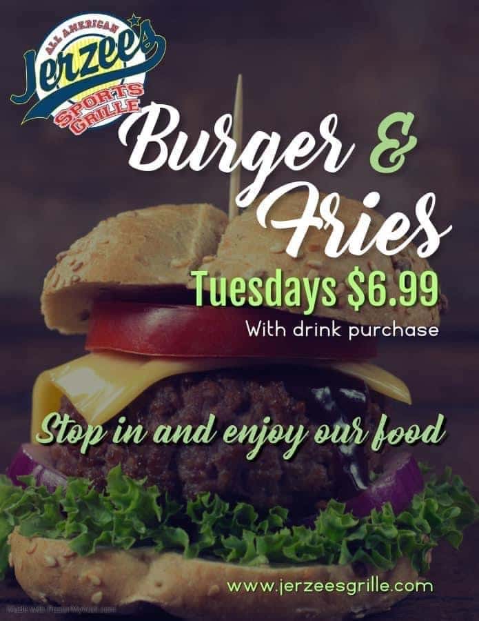 burger and fries