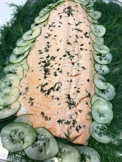 POACHED ALASKA HALIBUT WITH CUCUMBER SAUCE