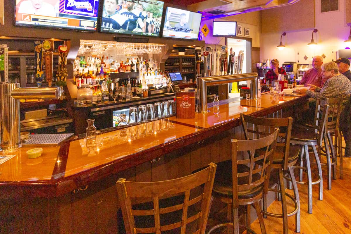 bar with beer on tap