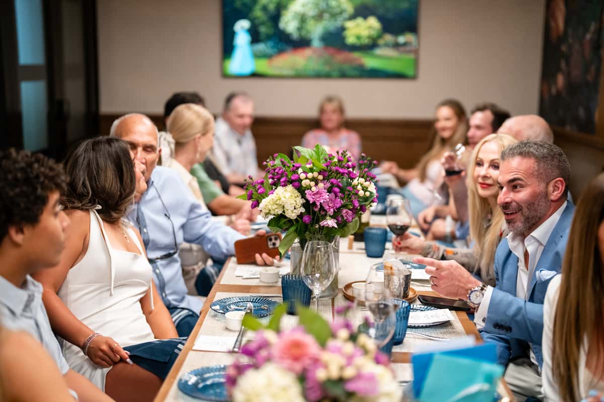 Group dining together for an event