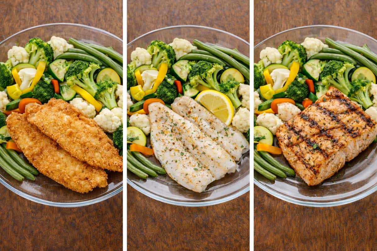 Our white caught fish are Whiting, Grouper, and Flounder. Seasoned to perfection.